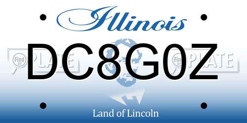 DC8G0Z Illinois License Plate