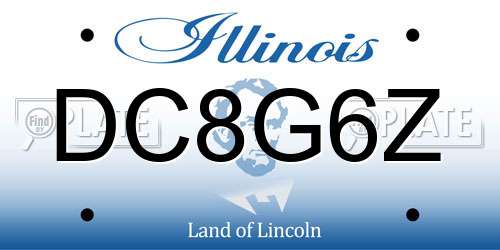 DC8G6Z Illinois License Plate