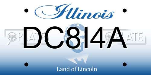 DC8I4A Illinois License Plate