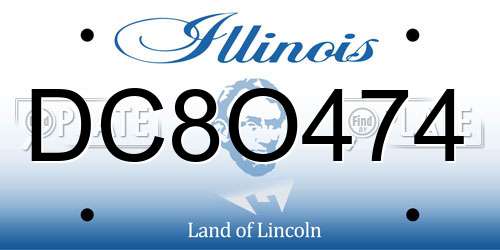 DC8O474 Illinois License Plate