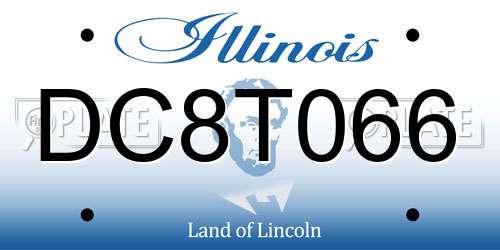 DC8T066 Illinois License Plate
