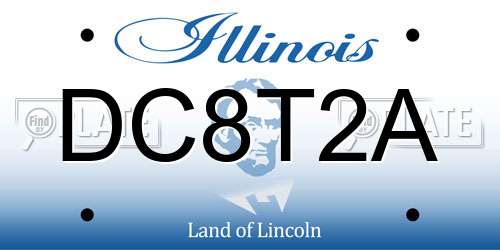DC8T2A Illinois License Plate