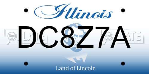 DC8Z7A Illinois License Plate