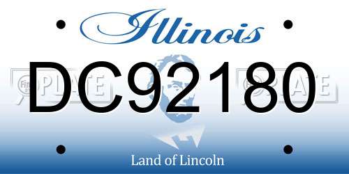 DC92180 Illinois License Plate