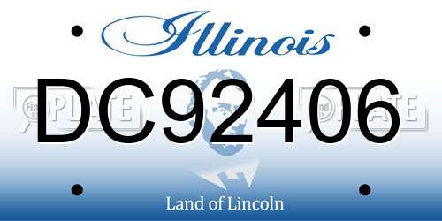 DC92406 Illinois License Plate