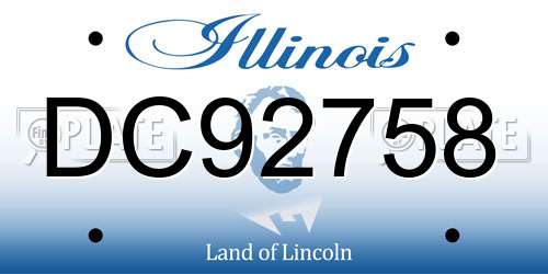 DC92758 Illinois License Plate