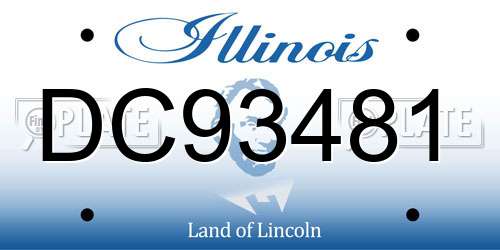 DC93481 Illinois License Plate