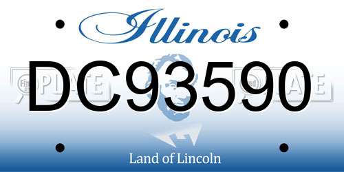 DC93590 Illinois License Plate