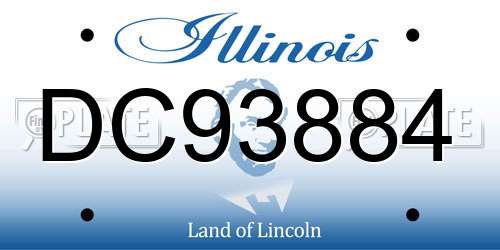 DC93884 Illinois License Plate