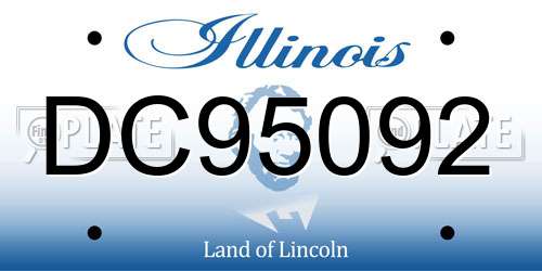 DC95092 Illinois License Plate