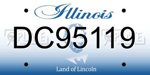 DC95119 Illinois License Plate
