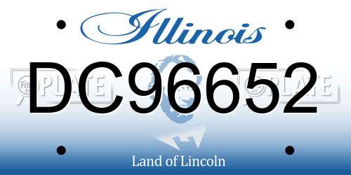 DC96652 Illinois License Plate