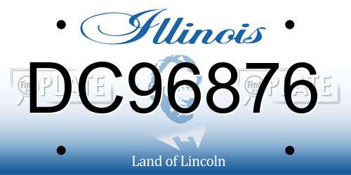 DC96876 Illinois License Plate