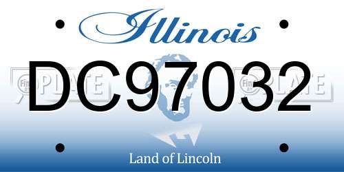 DC97032 Illinois License Plate
