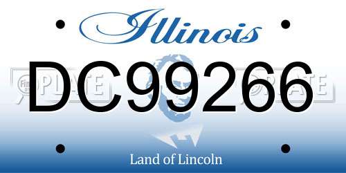 DC99266 Illinois License Plate