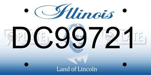 DC99721 Illinois License Plate