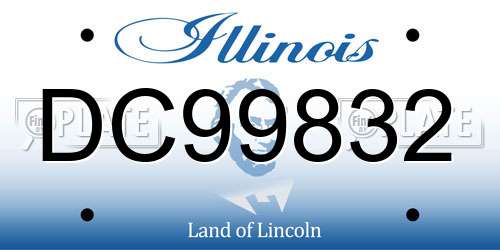 DC99832 Illinois License Plate