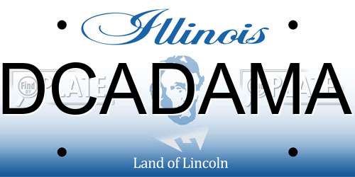 DCADAMA Illinois License Plate