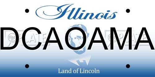 DCAOAMA Illinois License Plate