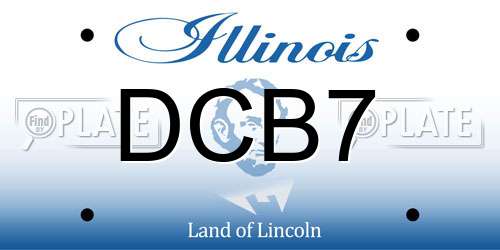 DCB7 Illinois License Plate