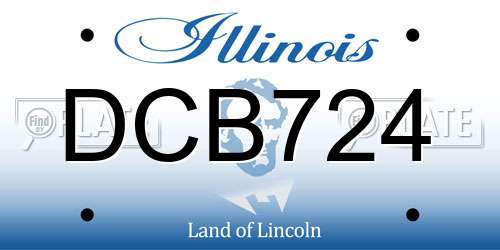 DCB724 Illinois License Plate