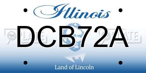 DCB72A Illinois License Plate