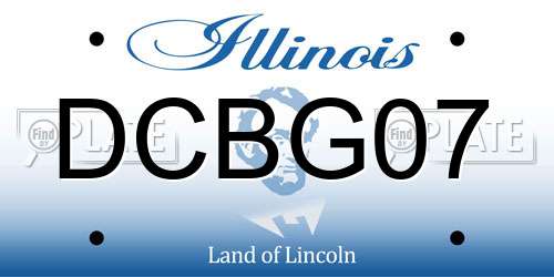DCBG07 Illinois License Plate