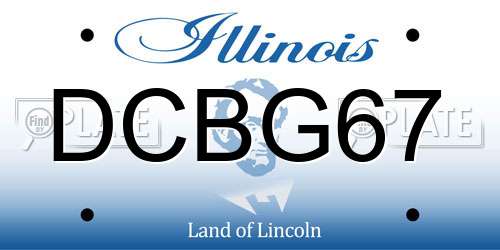 DCBG67 Illinois License Plate