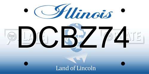 DCBZ74 Illinois License Plate