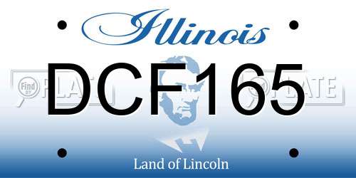 DCF165 Illinois License Plate