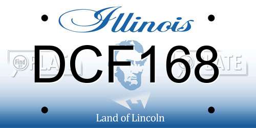 DCF168 Illinois License Plate