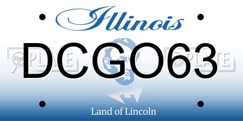 DCGO63 Illinois License Plate