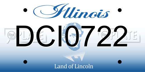 DCI0722 Illinois License Plate