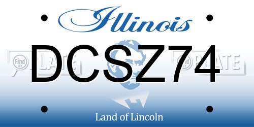 DCSZ74 Illinois License Plate