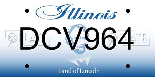 DCV964 Illinois License Plate