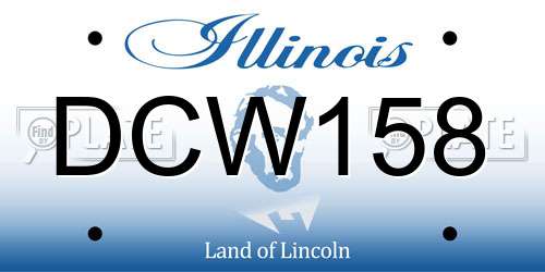 DCW158 Illinois License Plate
