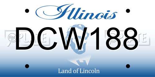 DCW188 Illinois License Plate
