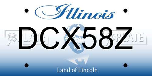 DCX58Z Illinois License Plate