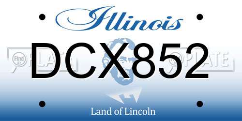 DCX852 Illinois License Plate