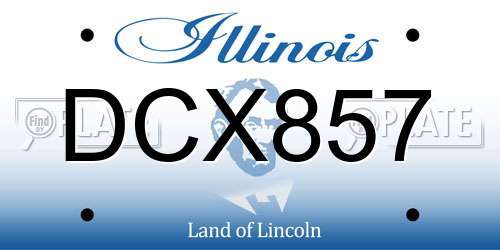 DCX857 Illinois License Plate