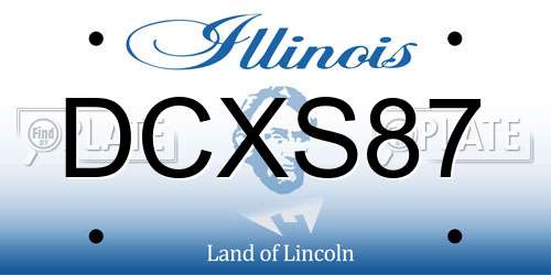 DCXS87 Illinois License Plate