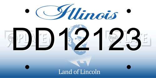 DD12123 Illinois License Plate