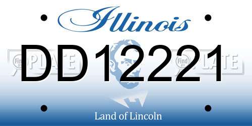 DD12221 Illinois License Plate