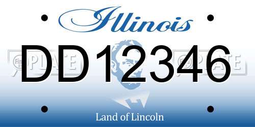 DD12346 Illinois License Plate