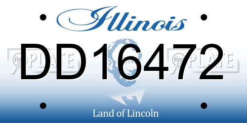 DD16472 Illinois License Plate