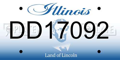 DD17092 Illinois License Plate
