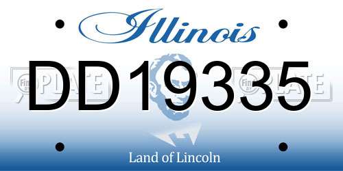 DD19335 Illinois License Plate