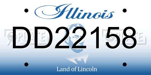 DD22158 Illinois License Plate