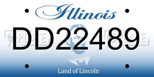 DD22489 Illinois License Plate