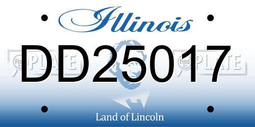 DD25017 Illinois License Plate